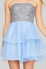 blue embellished dress 23666