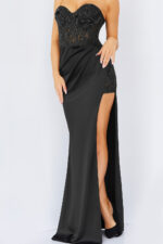 23716 black beaded dress