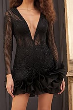 23727 black long sleeves dress