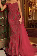 23777 fuchsia beaded dress