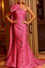 pink one shoulder dress 23839