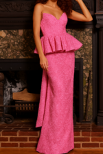 pink peplum dress 23849