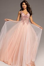 backless pink dress 24554