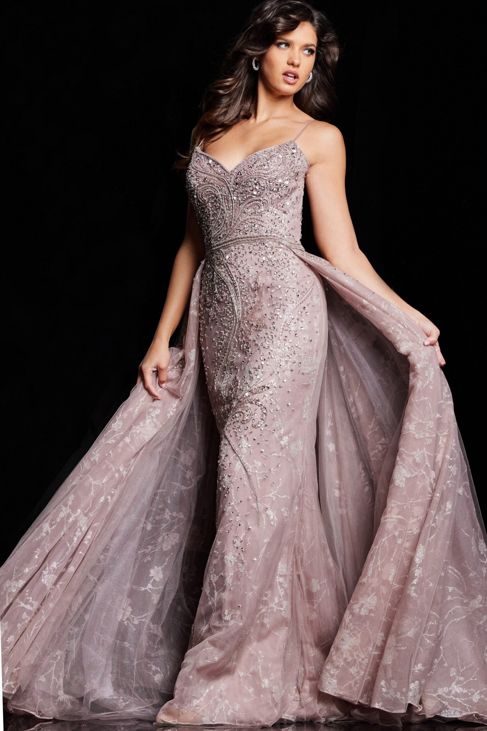 taupe color dress Ariel Convertible Crepe Dress main image 1
