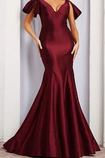 burgundy mermaid taffeta dress 24193