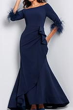 off the shoulder mermaid dress in navy 24195
