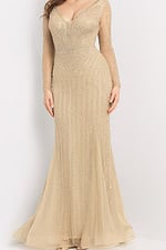 long sleeve beige dress 24236