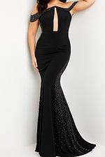 24611 black off the shoulder dress