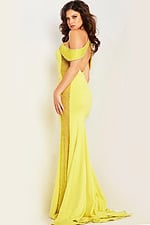 yellow beaded off the shoulder dress 24611