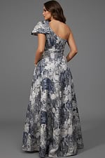 back of one shoulder print dress 25663