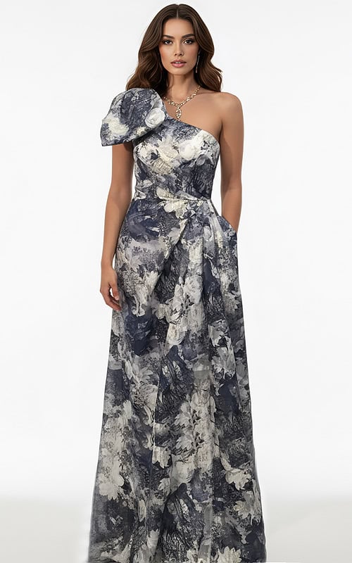 one shoulder print dress 25663