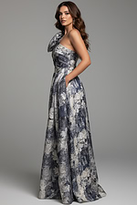 Print One Shoulder A line Dress 25663 | Jovani