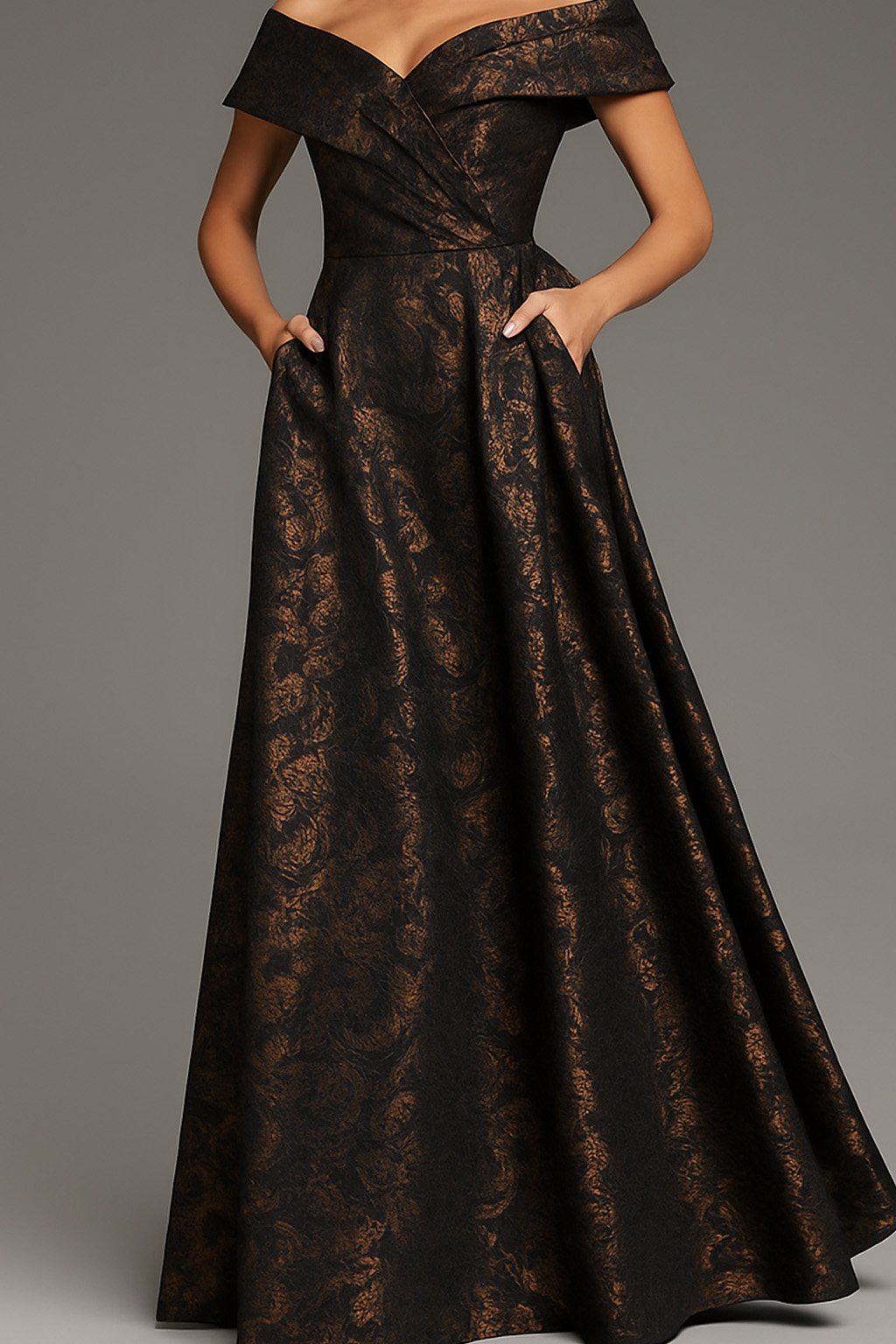 - john galiano necktie ,美しい紺色 Off-Shoulder A-Line Gown with Textured Fabric 25666 | Jovani