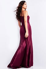 burgundy taffeta strapless dress 25831