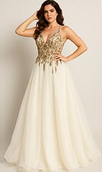 white and gold ball gown 25964