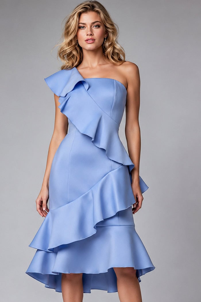 Jovani ruffled style 25971 in blue