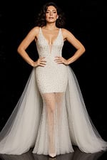 white beaded dress 26058