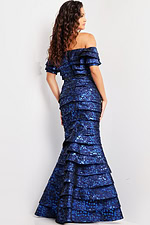 stapless off the shoulder pleated dress 26255