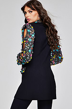 model wearing Jovani 26304 black dress, back view