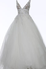 Jovani 3110 ivory ballgown with embroidery details, no model.