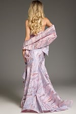 back of pink mermaid evening dress 31137
