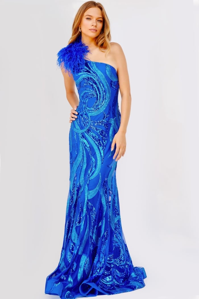 Model wearing Pink Sequin Sheath Dress 32596