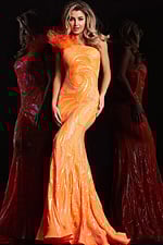 Model wearing Pink Sequin Sheath Dress 32596