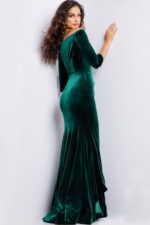 ジュールグーフェ ル リーヴルドゥパティスリー Emerald Three Quarter Sleeve Velvet Dress 36458 | Jovani