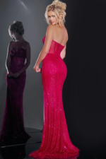 Strapless Embellished Mermaid Gown With Sheer Corset 36684 - Image 7