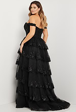 off the shoulder beaded black dress 36687