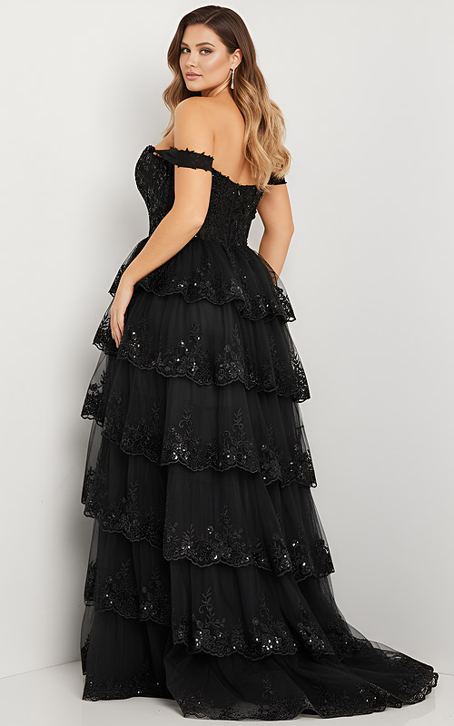 off the shoulder beaded black dress 36687