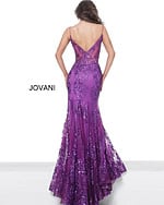 Model wearing Jovani 3675 Mermaid Corset Bodice Dress