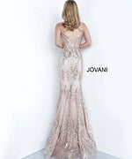 Model wearing Jovani 3675 Mermaid Corset Bodice Dress