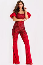 short sleeve beaded jumpsuit 36845