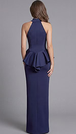 back of navy halter neck mob dress 37089