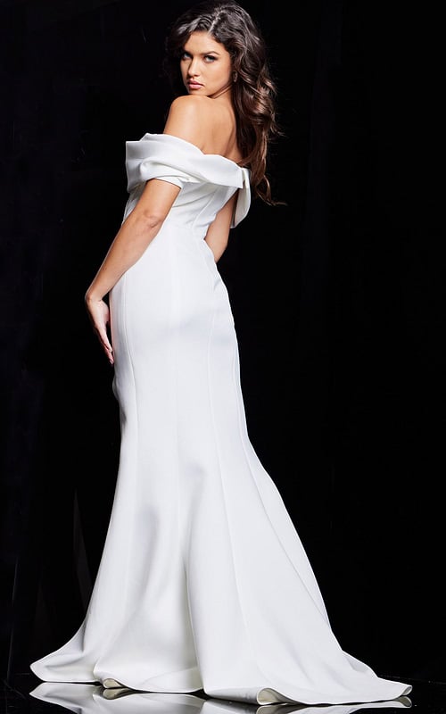 White High Slit Evening Dress