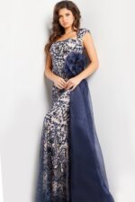 JOVANI ボディーレース 花柄 ロングドレス ブラック ヌード 7482sbdzw_2304_i_08.jpg