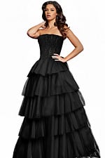 37210 black a line dress