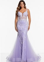 v neckline mermaid dress 37414