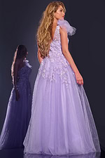 lilac one shoulder ball gown 37427