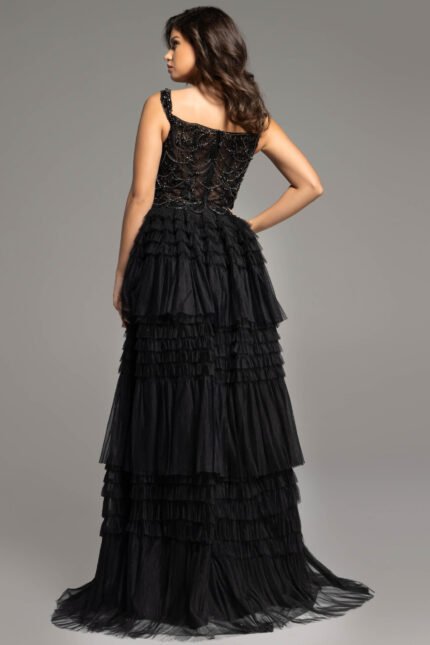 layered black dress 37438