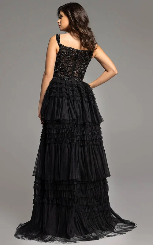 layered black dress 37438