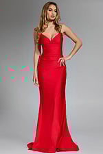 Spaghetti Strap Gown with Side Lace-Up Detail 37529 - Image 4