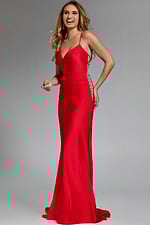 Spaghetti Strap Gown with Side Lace-Up Detail 37529 - Image 6