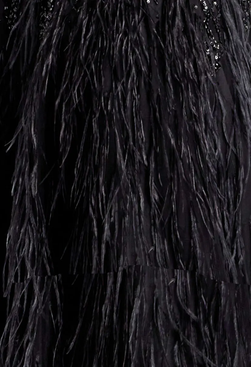 black feather fabric for style 37542