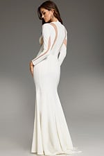 long sleeves white dress 37671