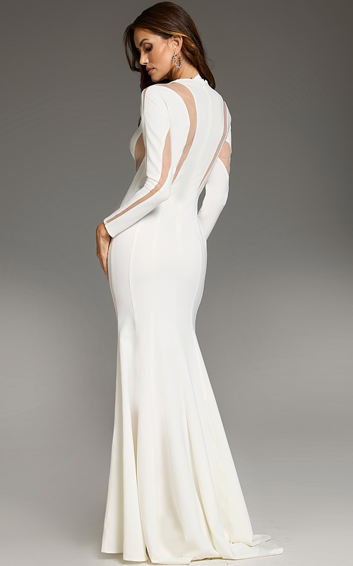 long sleeves white dress 37671