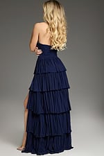 strapless layered navy dress 38101