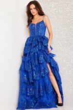 ジョヴァニ JOVANI ドレス ワンピース ロング ワンショル シルク タイト JOVANI ジョヴァニ 水色ロングドレス | 結婚式・パーティー