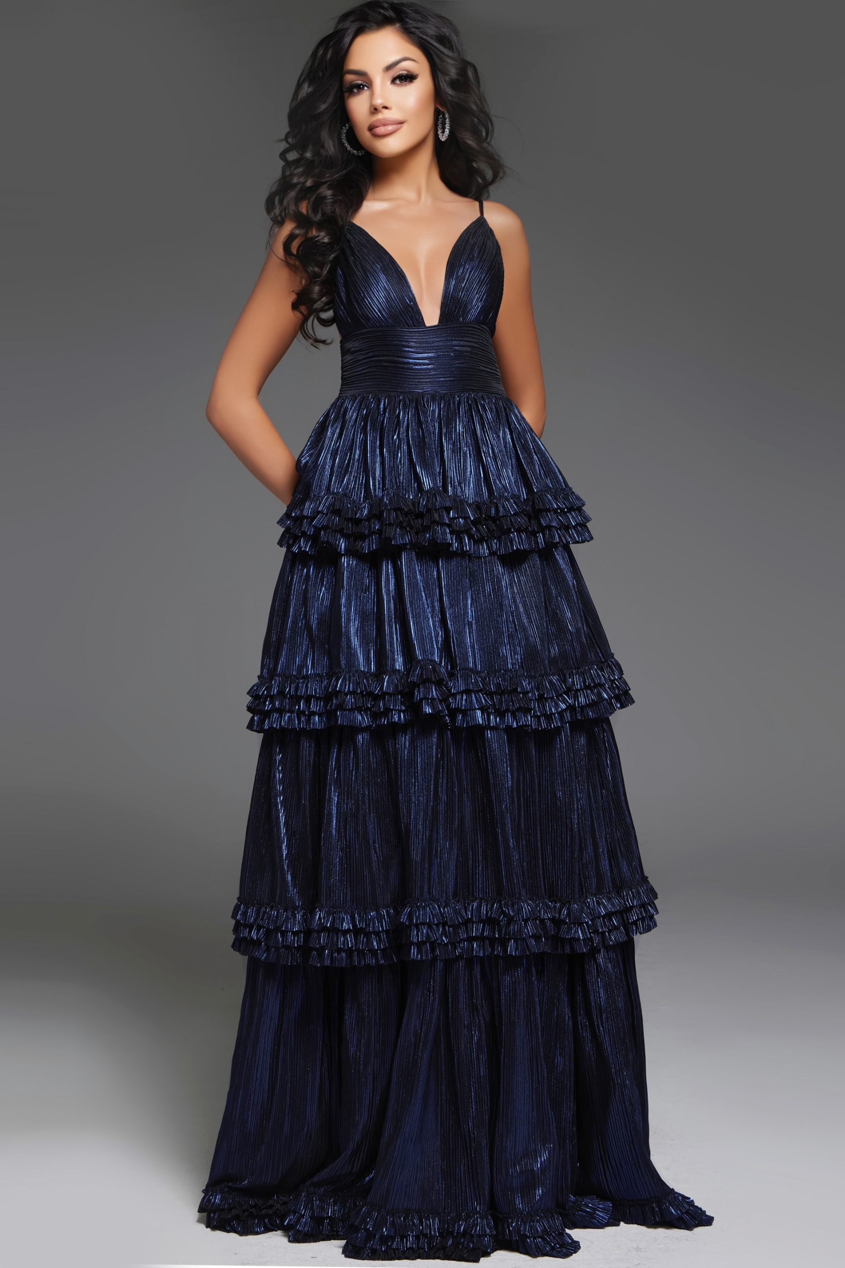 ドレス Ameri LUSTER TIERED LAYERED DRESS Women Shiny Mesh Tiered Dress Layered Stars Sequins Knee